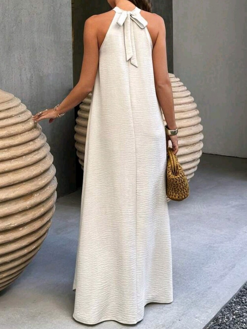 Sleeveless Halter Maxi Dress NWT with Back Tie